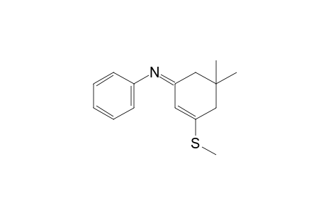 N-[5,5-dimethyl-3-(methylthio)-2-cyclohexen-1-ylidene]aniline