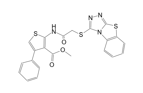 3-thiophenecarboxylic acid, 4-phenyl-2-[[([1,2,4]triazolo[3,4-b]benzothiazol-3-ylthio)acetyl]amino]-, methyl ester