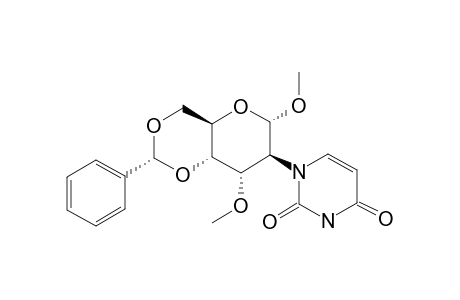 4',6'-O-BENZYLIDENE-1',3'-DI-O-METHYL-2'-DEOXY-2'-(URACIL-L-YL)-D-ALTROPYRANOSIDE