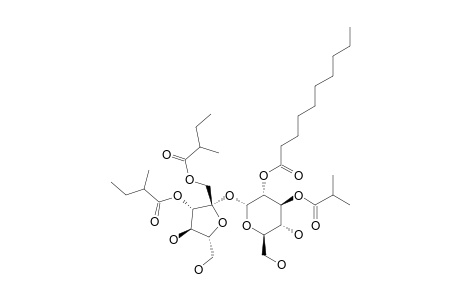 NICANDROSE_A;2-O-DECANOYL-3-O-ISOBUTYRYL-1',3'-DI-O-2-METHYLBUTANOYLSUCROSE