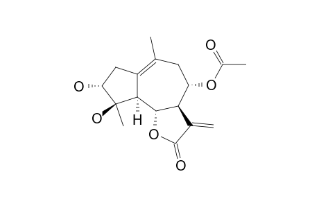 ARGYINOLIDE-G;(+)-(3R,4R,5S,6S,7R,8S)-8-ACETOXY-3,4-DIHYDROXY-GUAI-1(10),11(13)-DIEN-6,12-OLIDE