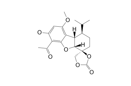 RAC-(1R,4S,4AR,9BS)-6-ACETYL-7-HYDROXY-9-METHOXY-1-(1-METHYLETHYL)-1,2,3,4,4A,9B-HEXAHYDRODIBENZOFURAN-4-SPIRO-4'-DIOXORAN-2'-ONE