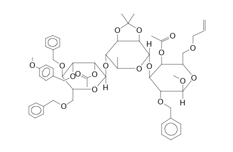 METHYL 6-O-ALLYL-4-O-ACETYL-2-O-BENZYL-3-O-[2,3-O-ISOPROPYLIDENE-4-O-(2-O-ACETYL-4,6-DI-O-BENZYL-3-O-PARA-METHOXYBENZYL-ALPHA-D-MANNOPYRANOSYL)-ALPHA-L-RHAMNOPYRANOSYL]-BETA-D-GALACTOPYRANOSIDE