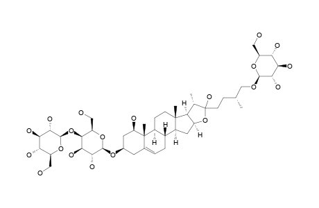 #5;(25R,22)-HYDROXYLWATTINOSIDE-C;(25R)-[(3-O-BETA-D-GLUCOPYRANOSYL-(1->4)-BETA-D-GALACTOPYRANOSYL)-OXY]-26-[(BETA-D-GLUCOPYRANOSYL)-OXY]-1-BETA,3-BETA,22-XI,2