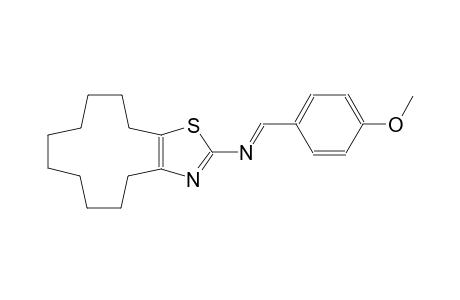 N-[(E)-(4-methoxyphenyl)methylidene]-4,5,6,7,8,9,10,11,12,13-decahydrocyclododeca[d][1,3]thiazol-2-amine