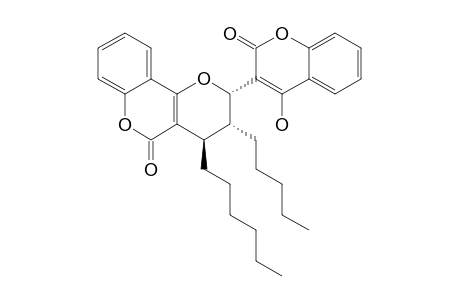 (2R,3S,4S)-4-HEXYL-3,4-DIHYDRO-2-(4'-HYDROXY-2'-OXO-2'H-1'-BENZOPYRAN-3'-YL)-3-PENTYL-2H,5H-PYRANO-[3,2-C]-[1]-BENZOPYRAN-5-ONE