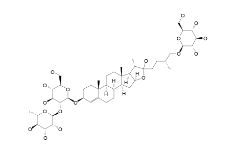 TRIGONEOSIDE-XIIA;26-O-BETA-D-GLUCOPYRANOSYL-(25S)-FUROST-4-ENE-3-BETA,22-XI,26-TRIOL-3-O-ALPHA-L-RHAMNOPYRANOSYL-(1->2)-BETA-D-GLUCOPYRANOSIDE