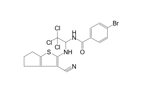 4-bromo-N-{2,2,2-trichloro-1-[(3-cyano-5,6-dihydro-4H-cyclopenta[b]thien-2-yl)amino]ethyl}benzamide