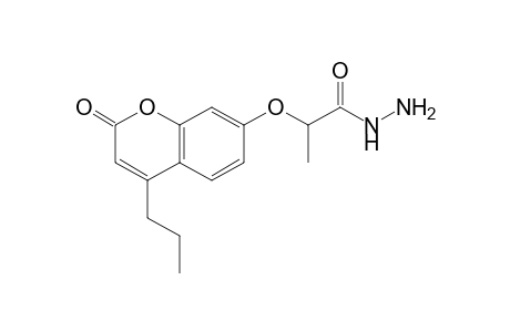 2-[(2-oxo-4-propyl-2H-1-benzopyran-7-yl)oxy]propionic acid, hydrazide