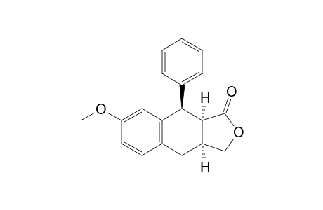 Naphtho[2,3-c]furan-1(3H)-one, 3a,4,9,9a-tetrahydro-7-methoxy-9-phenyl-, (3a.alpha.,9.beta.,9a.alpha.)-(.+-.)-