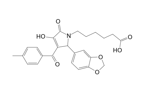 6-[2-(1,3-benzodioxol-5-yl)-4-hydroxy-3-(4-methylbenzoyl)-5-oxo-2,5-dihydro-1H-pyrrol-1-yl]hexanoic acid