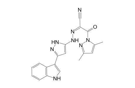 2-(2-(3-(1H-Indol-3-yl)-1H-pyrazol-5-yl)hydrazono)-3-(3,5-dimethyl-1H-pyrazol-1-yl)-3-oxopropanenitrile