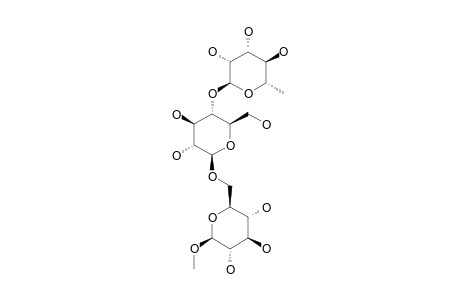 METHYL-ALPHA-L-RHAMNOPYRANOSYL-(1->4)-BETA-D-GLUCOPYRANOSYL-(1->6)-ALPHA,BETA-D-GLUCOPYRANOSIDE;BETA-TYPE