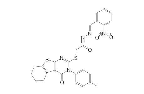 2-{[3-(4-methylphenyl)-4-oxo-3,4,5,6,7,8-hexahydro[1]benzothieno[2,3-d]pyrimidin-2-yl]sulfanyl}-N'-[(E)-(2-nitrophenyl)methylidene]acetohydrazide