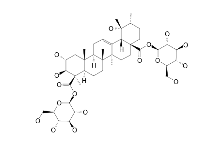 STELMATOTRITERPENOSIDE-H;#4;2-ALPHA,3-BETA,19-ALPHA-TRIHYDROXY-URS-12-EN-24,28-DIOIC-ACID-24-O-BETA-D-GLUCOPYRANOSYL-28-O-BETA-D-GLUCOPYRANOSYL-DIESTER