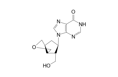 (+-)-(1R*,5R*,6S*,7S*)-6,9-Dihydro-9-[6'-(hydroxymethyl)-3'-oxabicyclo[3.3.0]oct-7'-yl]-1H-purin-6-one