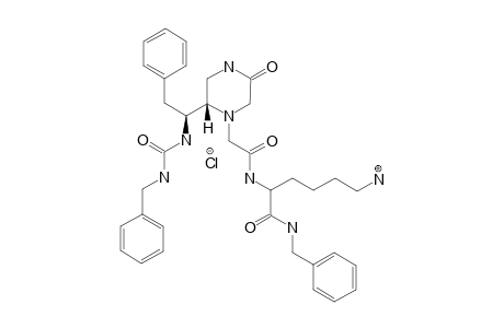 N-[2-[(2S)-[(1S)-(3-BENZYLUREIDO)-2-PHENYLETHYL]-5-OXO-PIPERAZIN-1-YL]-ACETYL]-LYS-NH-BN-HYDROCHLORIDE