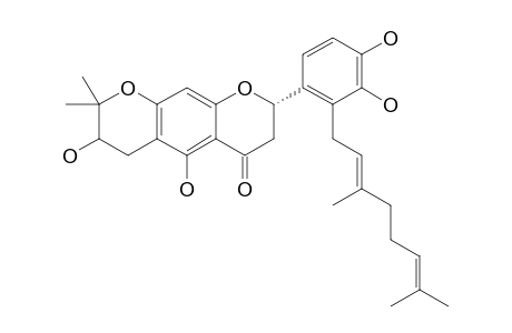 TANARIFLAVANONE-A;2'-GERANYL-5,3',4'-TRIHYDROXY-6,7-(2,2-DIMETHYL-3-HYDROXYCHROMANO)-FLAVANONE