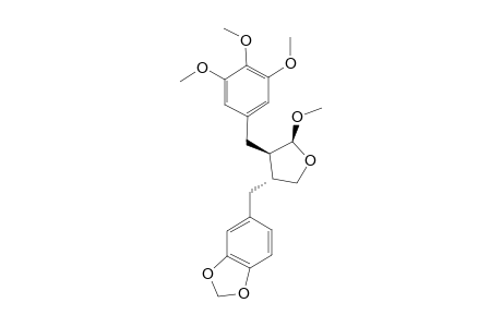 BETA-METHYLCLUSIN;(8R,8R',9R)-9-BETA-METHOXY-3,4,5-TRIMETHOXY-3',4'-METHYLENEDIOXY-8.8'.9.O.9'-LIGNAN-DELTA:1,3,5,1',3',5'