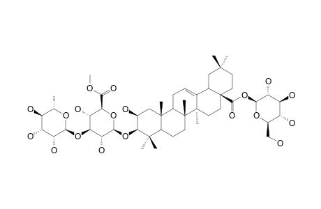 AMARANTHUS-SAPONIN-I;3-O-BETA-[RHAMNOPYRANOSYL-(1->3)-(6-O-METHYL)-GLUCURONOPYRANOSYL]-2-BETA-HYDROXY-OLEANOLIC-ACID-28-O-GLUCOPYRANOSYLESTER