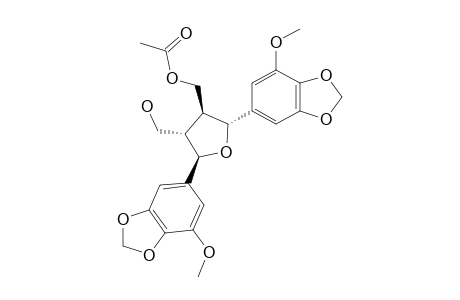 7,8-TRANS-8,8'-TRANS-7',8'-TRANS-7,7'-BIS-(5-METHOXY-3,4-METHYLENEDIOXYPHENYL)-8-ACETOXYMETHYL-8'-HYDROXYMETHYLTETRAHYDROFURAN