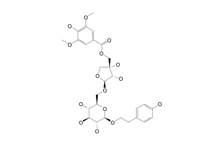 ERYCIBOSIDE_H;8-O-[6-O-(5-O-SYRINGOYL-BETA-D-APIOFURANOSYL)-BETA-D-GLUCOPYRANOSYL]-4-HYDROXYPHENYLETHYL_ALCOHOL