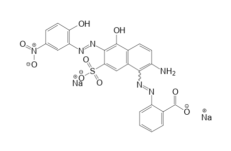 Benzoic acid, 2-[[2-amino-5-hydroxy-6-[(2-hydroxy-5-nitrophenyl)azo]-7-sulfo-1-naphthalenyl]azo]-, disodium salt