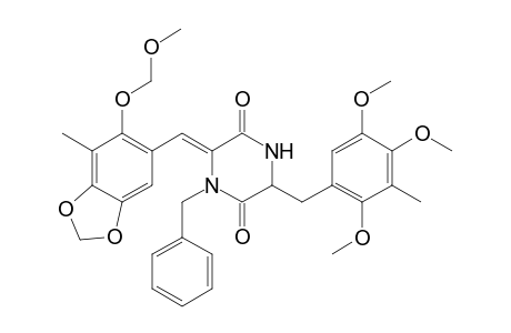 (6Z)-1-benzyl-6-[[6-(methoxymethoxy)-7-methyl-1,3-benzodioxol-5-yl]methylene]-3-(2,4,5-trimethoxy-3-methyl-benzyl)piperazine-2,5-quinone