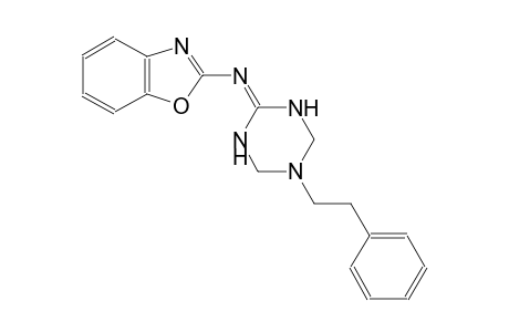 N-(5-(2-phenylethyl)tetrahydro-1,3,5-triazin-2(1H)-ylidene)-1,3-benzoxazol-2-amine