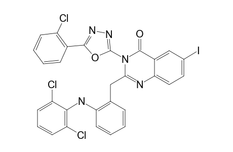 3-[5-(2-CHLORO-PHENYL)-1,3,4-OXADIAZOL-2-YL]-2-[2-[(2,6-DICHLORO-PHENYL)-AMINO]-BENZYL]-6-IODO-QUINAZOLIN-4(3H)-ONE