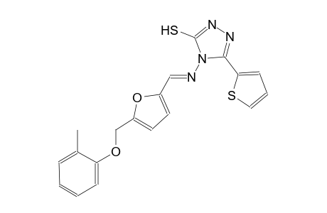 4-[((E)-{5-[(2-methylphenoxy)methyl]-2-furyl}methylidene)amino]-5-(2-thienyl)-4H-1,2,4-triazole-3-thiol