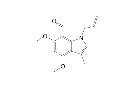 4,6-Dimethoxy-3-methyl-1-(prop-2'-enyl)indole-7-carbaldehyde