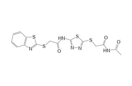 N-(5-{[2-(acetylamino)-2-oxoethyl]sulfanyl}-1,3,4-thiadiazol-2-yl)-2-(1,3-benzothiazol-2-ylsulfanyl)acetamide