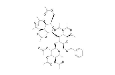 #11;METHYL-2-(N-ACETYLACETAMIDO)-3-O-(2,3,4,6-TETRA-O-ACETYL-BETA-D-GALACTOPYRANOSYL)-4-O-(2,3,4-TRI-O-ACETYL-ALPHA-L-RHAMNOPYRANOSYL)-6-BENZYL-2-DEOXY-BETA-D-