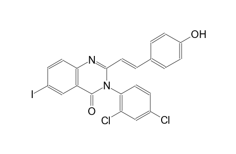 3-(2,4-dichlorophenyl)-2-[(E)-2-(4-hydroxyphenyl)ethenyl]-6-iodo-4(3H)-quinazolinone