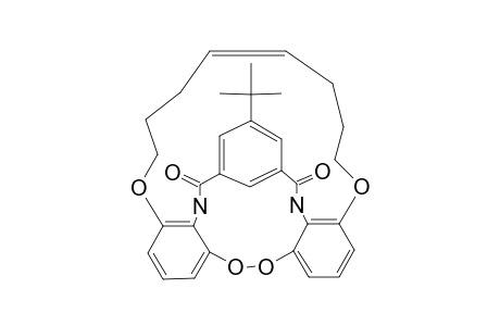 25(5)-TERT.-BUTYL-2,11,13,22-TETRAOXA-23,27-DIAZA-1,12(1,3,2)-25(1,3)-TRIBENZENABICYCLO-[10.10.5]-HEPTACOSAPHAN-6,17-DIEN-24,26-DIONE