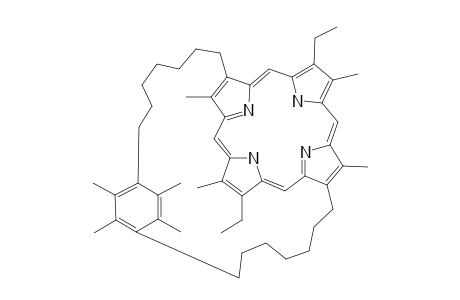 7,17-DIETHYL-2,8,12,18-TETRAMETHYL-3,13-[2,3,5,6-TETRAMETHYL-PHENYLENE-1,4-BIS-(HEPTAMETHYLENE)]-PORPHYRIN