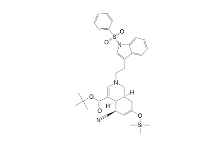 2-[(1-PHENYLSULFONYL)-TRYPTOPHYL]-4-(TERT.-BUTOXYCARBONYL)-5-BETA-CYANO-7-(TRIMETHYLSILOXY)-1,2,5,8,9,10-HEXAHYDROISOQUINOLINE;MAJOR-EPIMER