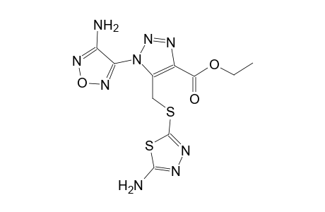 1H-1,2,3-triazole-4-carboxylic acid, 1-(4-amino-1,2,5-oxadiazol-3-yl)-5-[[(5-amino-1,3,4-thiadiazol-2-yl)thio]methyl]-, ethyl ester