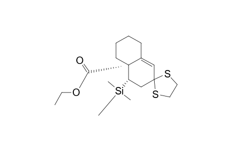 cis-6-(ethoxycarbonyl)-5-(trimethylsilyl)bicyclo[4.4.0]dec-1-en-3-one 3-(ethylene dithioacetal)