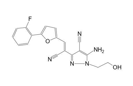 1H-pyrazole-3-acetonitrile, 5-amino-4-cyano-alpha-[[5-(2-fluorophenyl)-2-furanyl]methylene]-1-(2-hydroxyethyl)-