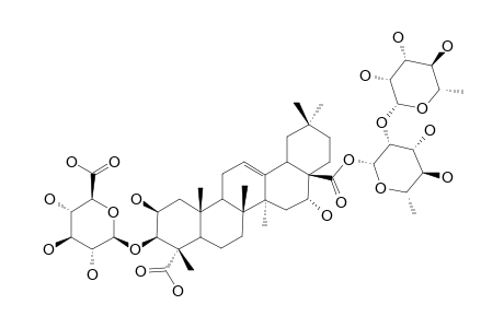 #1;ZANHASAPONIN-A;3-O-BETA-D-GLUCURONOPYRANOSYL-2-BETA,16-ALPHA-DIHYDROXYOLEAN-12-ENE-23,28-DIOIC-ACID-28-O-ALPHA-L-RHAMNOPYRANOSYL-(1-2)-ALPHA-L-RHAMNOPYRANOS