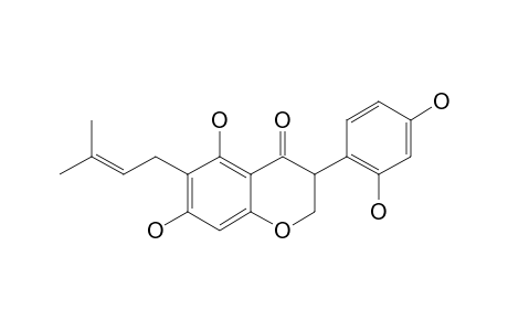 5,7,2',4'-TETRAHYDROXY-6-(3-METHYLBUT-2-ENYL)-ISOFLAVANONE;UNCINANONE-A