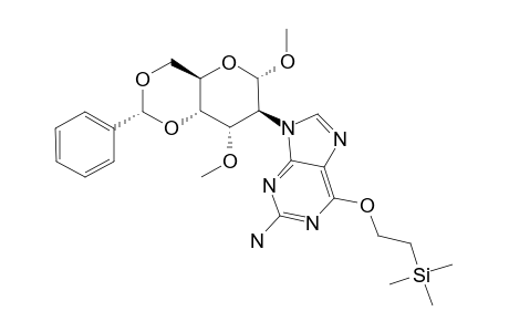 4',6'-O-BENZYLIDENE-1',3'-DI-O-METHYL-2'-DEOXY-2'-(2-AMINO-6-(2-TRIMETHYLSILYLETHOXY)-PURIN-9-YL)-D-ALTROPYRANOSIDE