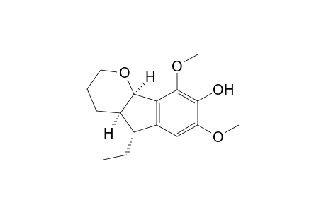 (4aR*,5R,9bR*)-7,9-Dimethoxy-5-ethyl-8-hydroxy-2,3,4,4a,5,9b-hexahydroindeno[1,2-b]pyran