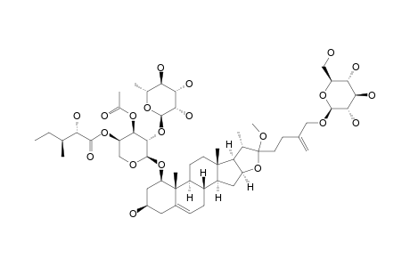 #9;26-O-BETA-D-GLUCOPYRANOSYL-22-O-METHYL-FUROSTA-5,25(27)-DIENE-1-BETA,3-BETA,22-XI,26-TETROL-1-O-[O-ALPHA-L-RHAMNOPYRANOSYL-(1->2)-3-O-ACETYL-4-O-[(2S,3S)-2-