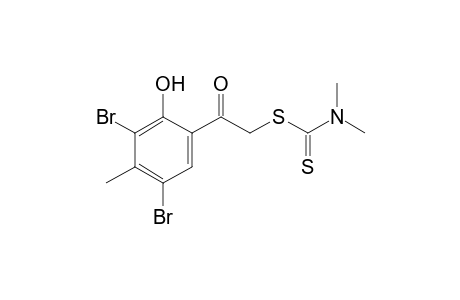 3',5'-dibromo-2'-hydroxy-2-mercapto-4'-methylacetophenone, 2-(dimethyldithiocarbamate)