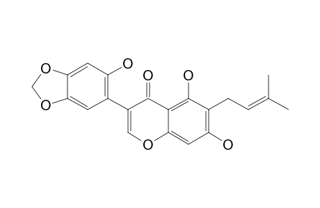 FLAVESCENONE-B;5,7,2'-TRIHYDROXY-6-GAMMA,GAMMA-DIMETHYLALLYL-4',5'-METHYLENEDIOXY-ISOFLAVONE