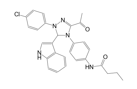 N-{4-[3-acetyl-1-(4-chlorophenyl)-5-(1H-indol-3-yl)-1,5-dihydro-4H-1,2,4-triazol-4-yl]phenyl}butanamide