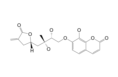 8-HYDROXYISOCAPNOLACTONE-2',3'-DIOL;(2'R,3'S,2''S)-8-HYDROXY-7-[4'-(4''-METHYLENE-5''-OXO-2''-TETRAHYDROFURANYL)-3'-METHYL-2',3'-DIHYDROXYBUTOXY]COUMAR